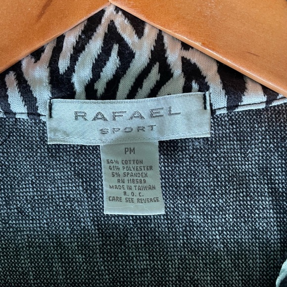 Rafael Black & White Geometric Textured Zip-Up Jacket - Picture 3 of 4